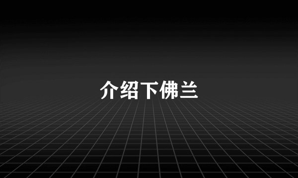 介绍下佛兰