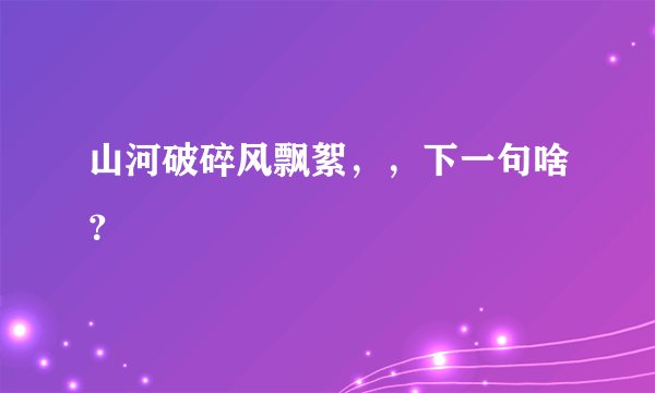 山河破碎风飘絮，，下一句啥？