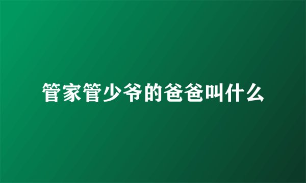 管家管少爷的爸爸叫什么
