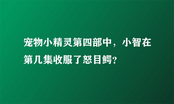 宠物小精灵第四部中，小智在第几集收服了怒目鳄？