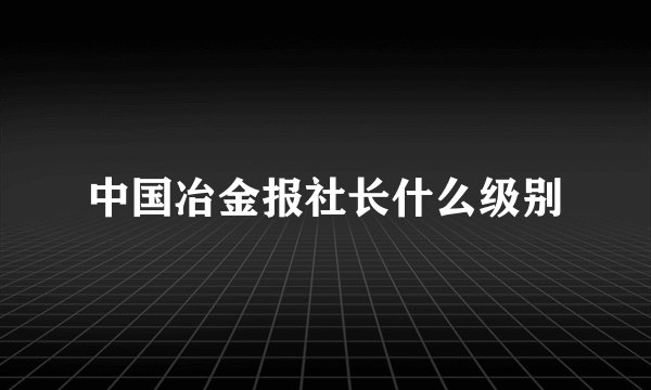 中国冶金报社长什么级别