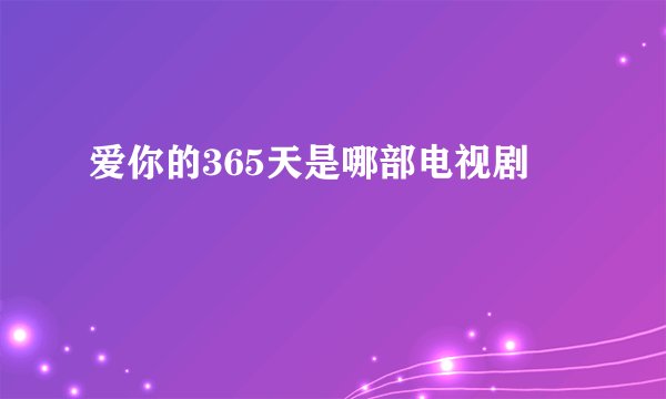 爱你的365天是哪部电视剧