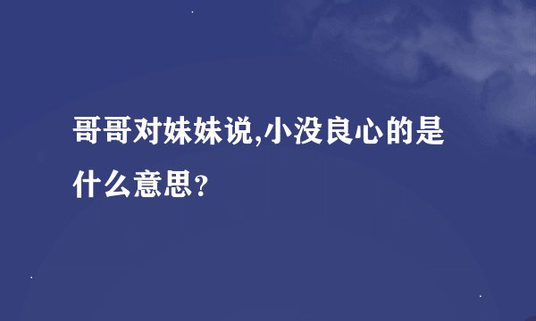 哥哥对妹妹说,小没良心的是什么意思？