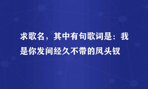 求歌名,其中有句歌词是:我是你发间经久不带的凤头钗