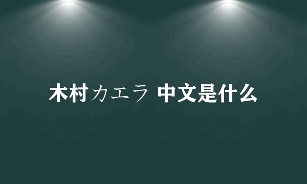 木村カエラ 中文是什么