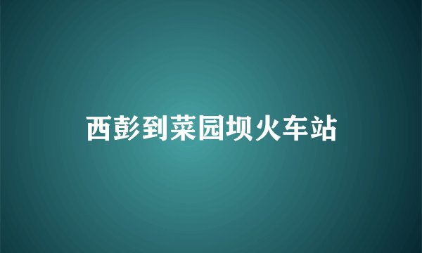 西彭到菜园坝火车站