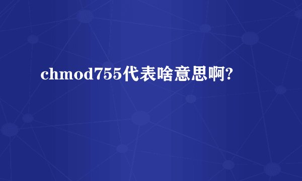 chmod755代表啥意思啊?