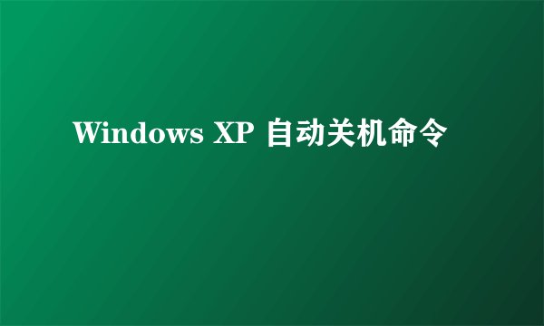 Windows XP 自动关机命令