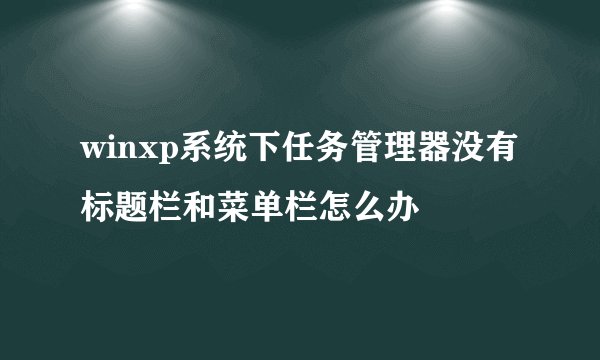 winxp系统下任务管理器没有标题栏和菜单栏怎么办