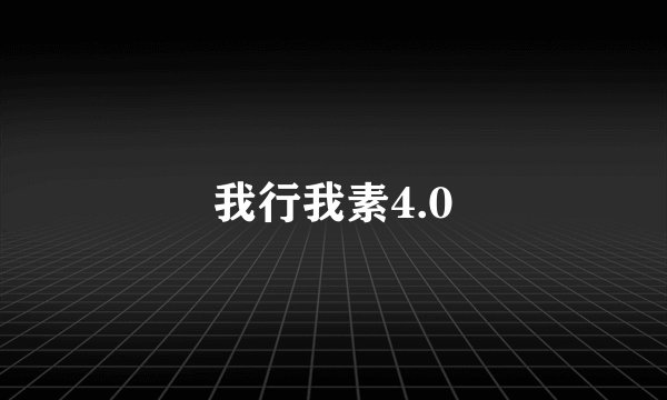 我行我素4.0