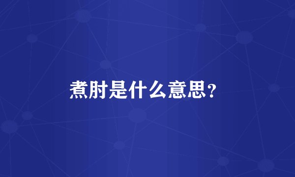 煮肘是什么意思？