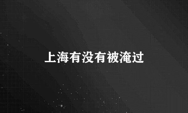 上海有没有被淹过