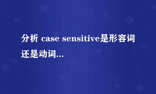 分析 case sensitive是形容词还是动词还是名词
