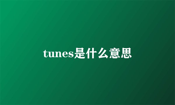 tunes是什么意思