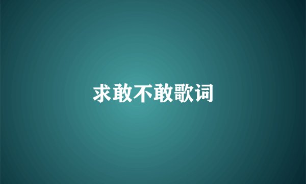 求敢不敢歌词
