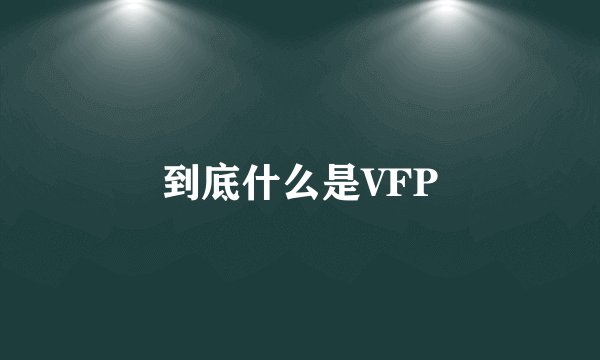 到底什么是VFP