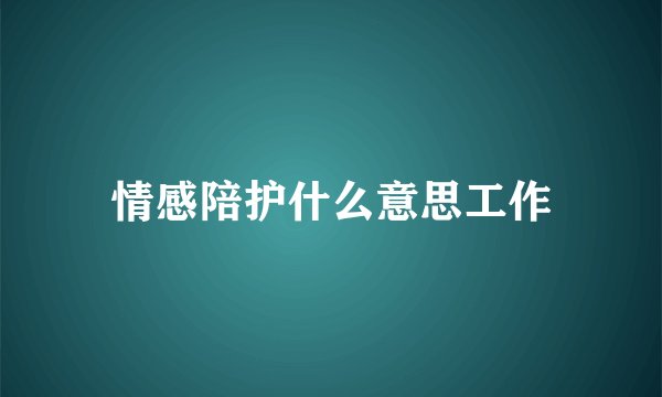情感陪护什么意思工作