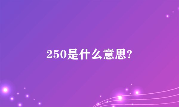 250是什么意思?