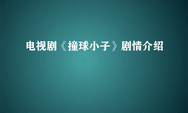 电视剧《撞球小子》剧情介绍