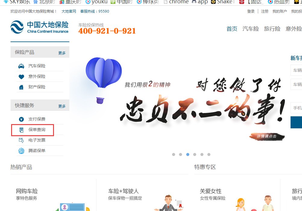 大地车险理赔查询