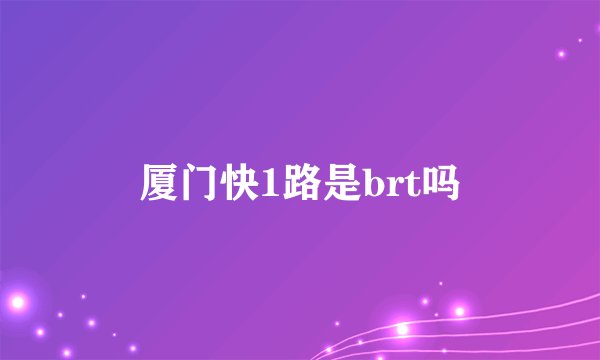 厦门快1路是brt吗