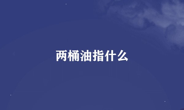两桶油指什么