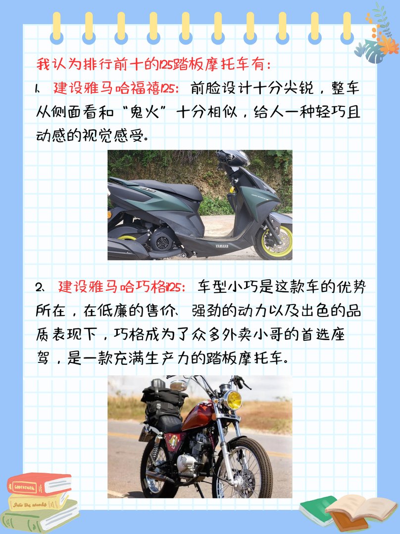 125踏板摩托车排行榜前十名