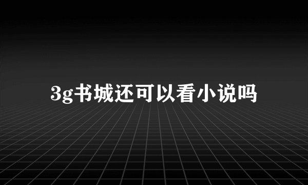 3g书城还可以看小说吗