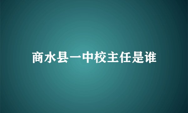 商水县一中校主任是谁