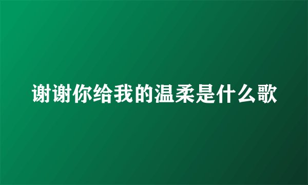 谢谢你给我的温柔是什么歌