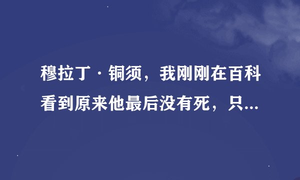穆拉丁·铜须，我刚刚在百科看到原来他最后没有死，只是失去了记忆，那么关于他后来的故事，有人知道吗？