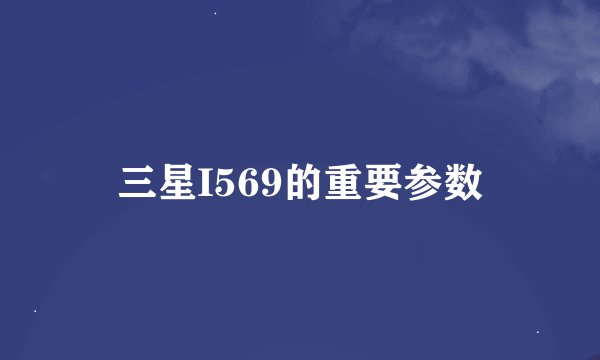 三星I569的重要参数