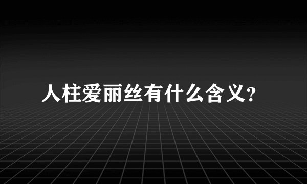 人柱爱丽丝有什么含义？