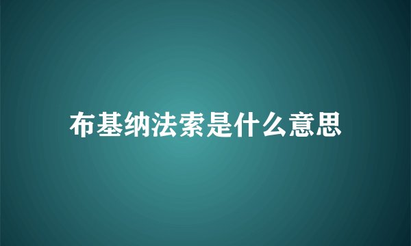 布基纳法索是什么意思
