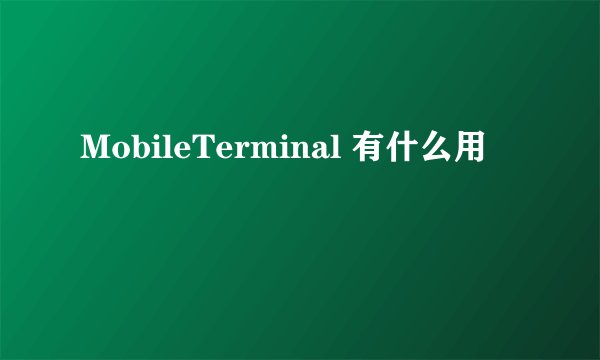 MobileTerminal 有什么用