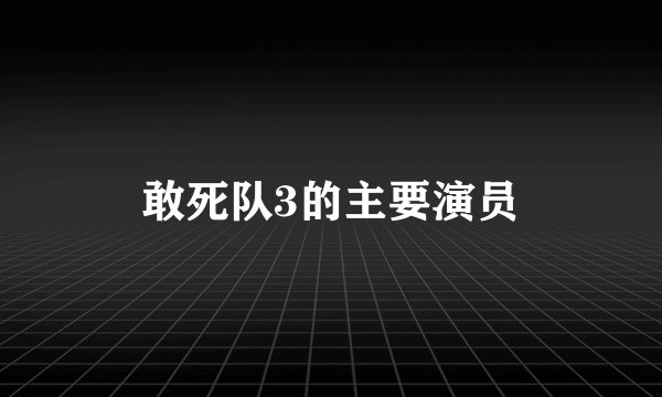 敢死队3的主要演员