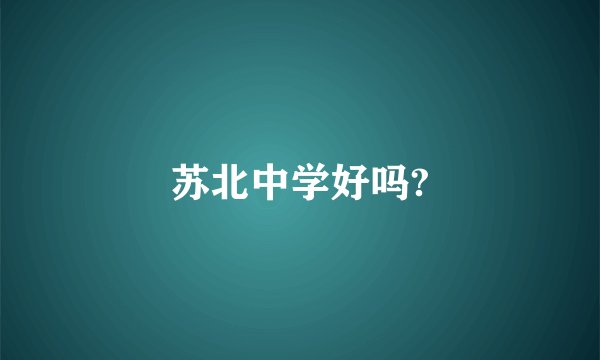 苏北中学好吗?
