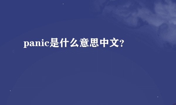 panic是什么意思中文？
