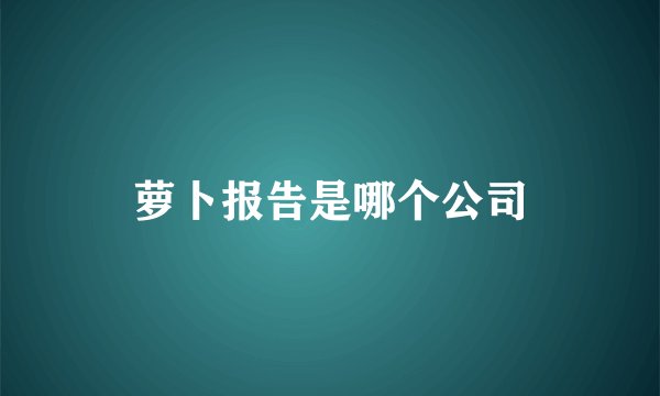 萝卜报告是哪个公司