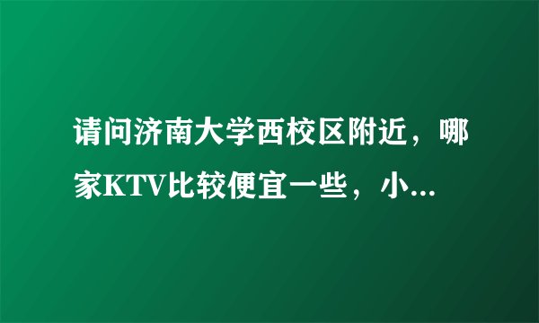 请问济南大学西校区附近，哪家KTV比较便宜一些，小包的，每小时价格多少？谢谢告知。