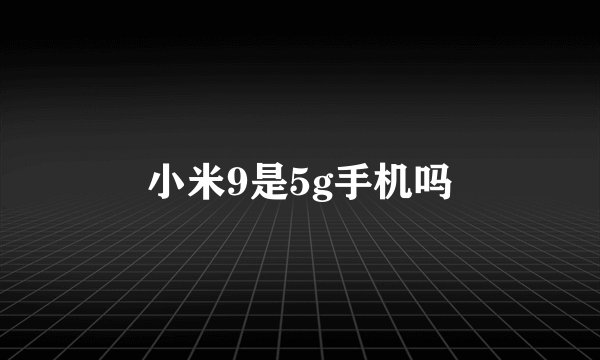 小米9是5g手机吗