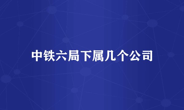 中铁六局下属几个公司