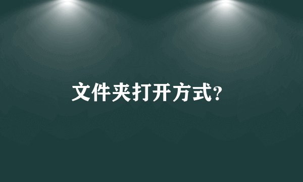 文件夹打开方式？
