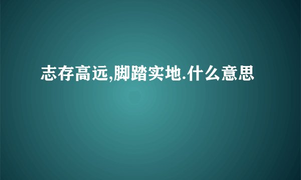 志存高远,脚踏实地.什么意思