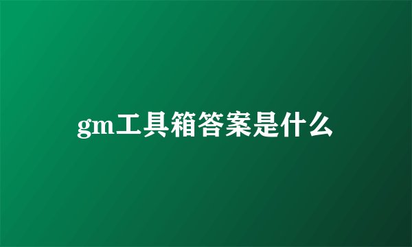 gm工具箱答案是什么