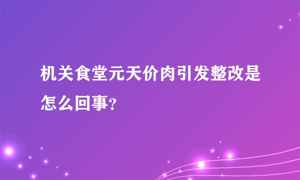 机关食堂元天价肉引发整改是怎么回事？