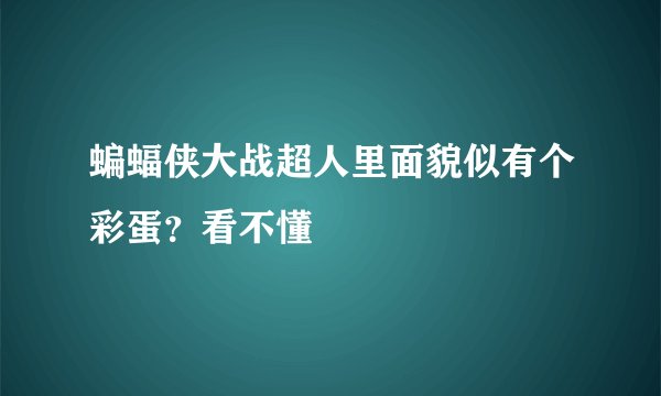 蝙蝠侠大战超人里面貌似有个彩蛋？看不懂
