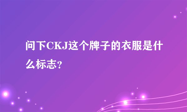 问下CKJ这个牌子的衣服是什么标志？