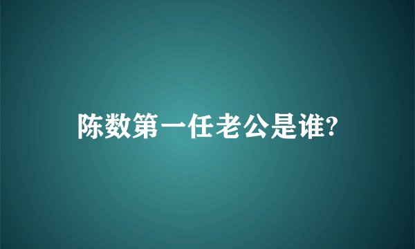 陈数第一任老公是谁?