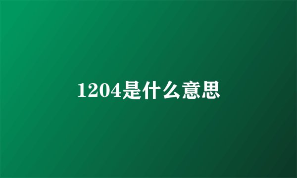 1204是什么意思